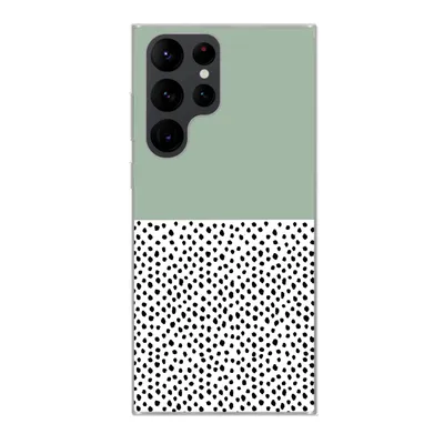 Produktbild von MuchoWow® Handyhülle Schutzhülle Hülle für Samsung Galaxy S22 Ultra Polka dots - Grün - Schwarz Silikon Softcase Handy Hülle - Abbildung
