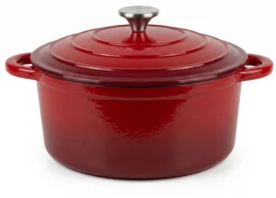 Produktbild von osoltus Bräter Schmortopf Gusseisen Topf 26cm 5,9 Liter Emaille Bräter Rot