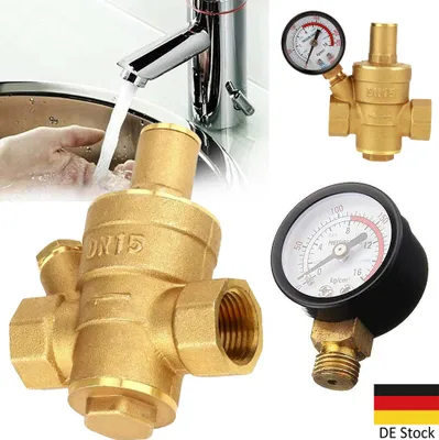 Produktbild von Einstellbar Druckminderer DN15 1/2" Ventil Wasser Druckregler mit Manometer