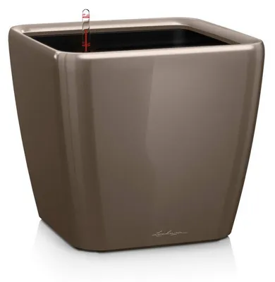 Immagine prodotto di Fioriera LECHUZA QUADRO Premium LS 21 Taupe lucido | fioriera con sistema di irrigazione | superficie lucida | 22,5 x 22,5 x 20,5 cm | 16125
