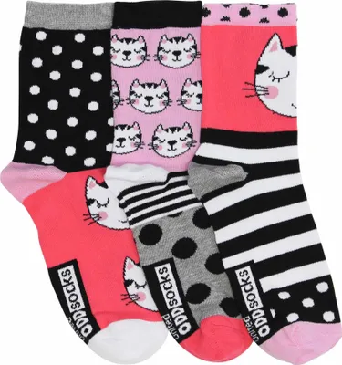 Produktbild von Katzen Oddsocks Socken in 37-42 im 3er Set
