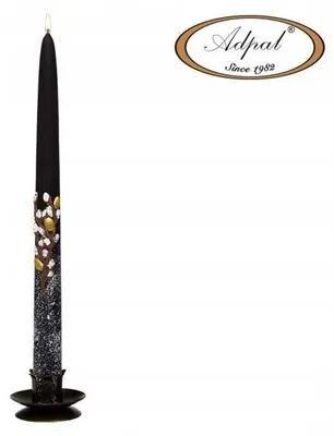 Produktbild von Adpal Lange Kerze Gold Eggs 29cm Schwarz Ostern