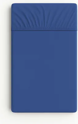 Image de Drap-housse en jersey de coton pour un lit d'enfant 120 x 60 cm - bleu foncé
