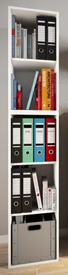 Produktbild von VCM Holzregal stehend | platzsparender Aktenschrank | Maße ca. H. 184 x B. 35 x T. 37 cm | Elegantes Regal | Büroregal – Lona I 5f