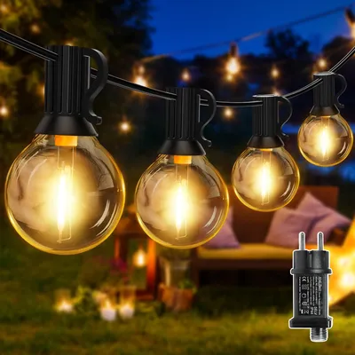 Zdjęcie produktu dla Światełka zewnętrzne, długość 5 metrów, 13+1 żarówek LED G40, zasilanie sieciowe