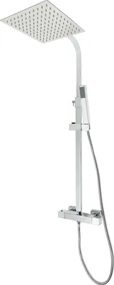 Obrázek produktu pro Sprchový systém s termostatem Sprchová hlavice 25x25cm Dešťová sprcha se stříbrnou baterií