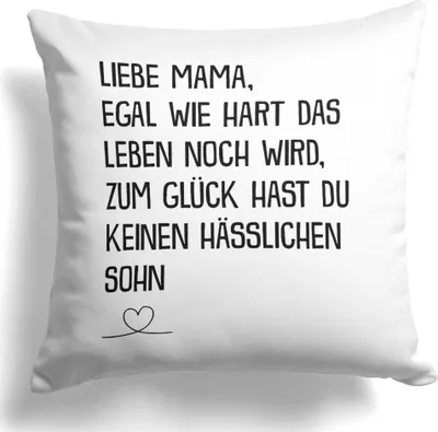 Produktbild von 22Feels Mama Geschenk von Sohn Mutter Kissen Muttertag Geburtstag Weihnachten Deko Frauen Dekoration  Wohnzimmer Schlafzimmer Couch
