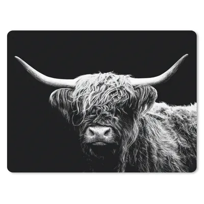 Produktbild von MuchoWow® Mauspad Mousepad Schottischer Highlander - Kuh - Schwarz - Weiß - Tiere 40x30 cm - Mousepads - Maus Mat - Pad - Mausunterlage - Anti Rutsch