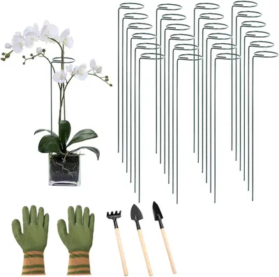 Imagen del producto de Soportes para plantas, semicirculares, de 40 cm, 24 unidades, de metal, para jardín y balcón