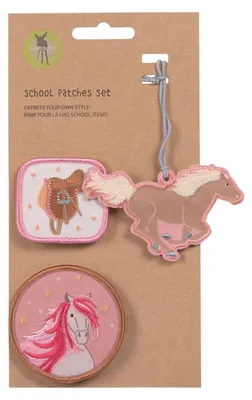 Obrázok produktu pre Neformálne prívesky a nášivky – školská sada Unique, Horse pink