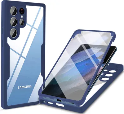 Immagine prodotto di Custodia Samsung Galaxy S22 Ultra 5G, protezione completa a 360° con protezione del display integrata per Samsung S22 Ultra 5G Blu