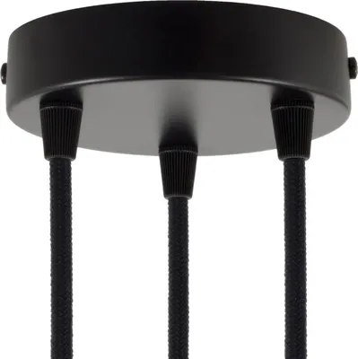 Immagine prodotto di Creative-Cables Kit rosone cilindrico in Metallo a 3 Fori - Conico, Nero