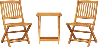 Immagine prodotto di vidaXL Set da pranzo da giardino a 3 pezzi pieghevole in legno massiccio di acacia