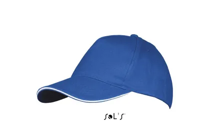 Produktbild von SOLs 00594 | Five Panels Cap Long Beach / Verstellbarer Metallverschluss - Farbe: Royal Blue/White - Größe: One Size