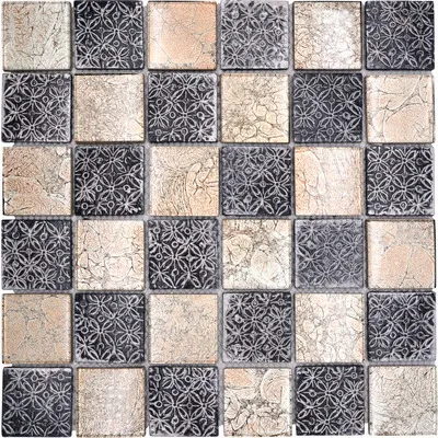 Produktbild von Glasmosaik XCM 8OP4 grau/beige 30x30 cm