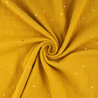 Imagen del producto de Muselina con lunares, color amarillo