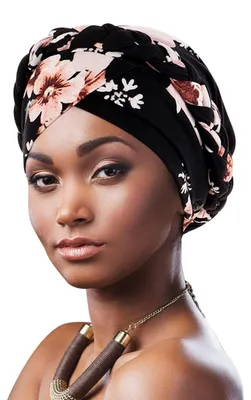 Immagine prodotto di Turban da donna con motivo a treccia, copricapo per chemioterapia, berretto, sciarpa per capelli, cuffia da notte, in poliestere, taglia unica, confezione singola
