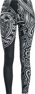 Produktbild von Black Premium by EMP Damen schwarze Leggings mit keltisch anmutendem Print XL