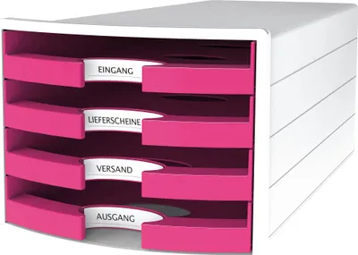Produktbild von HAN Schubladenbox IMPULS 2.0 Trend Colours 4 offene Schübe weiß / pink