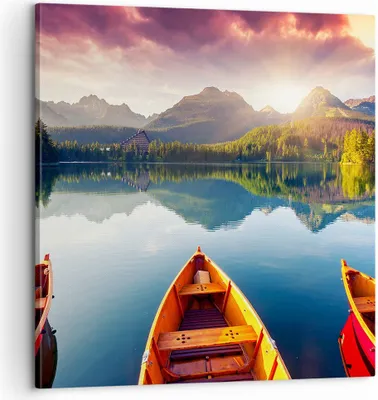Produktbild von Bild auf Leinwand - Leinwandbild - See Natur - 60x60cm - Wand Bild - Wanddeko - Wandbilder - Leinwanddruck - Bilder - Kunstdruck - Wanddekoration - Leinwand bilder - Wandkunst - AC60x60-3579