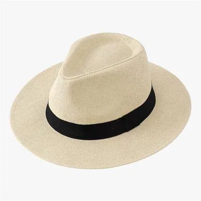 Immagine prodotto di Cappello da sole estivo da uomo 2026 – tesa larga 10 cm – cappello di paglia in stile cowboy – cappello da spiaggia traspirante per attività all'aperto, viaggi, pesca e giardinaggio