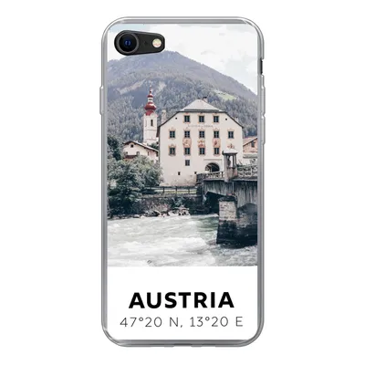 Produktbild von MuchoWow® Handyhülle Schutzhülle Hülle für iPhone SE 2020 Österreich - Wasser - Alpen Silikon Softcase Handy Hülle - Kartenbesitzer