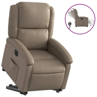 Image de Fauteuil inclinable électrique cappuccino similicuir
