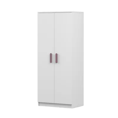 Produktbild von Drehtürenschrank JONAS 06 – Kinderkleiderschrank 80 cm Weiß/Weiß mit erika Griffe