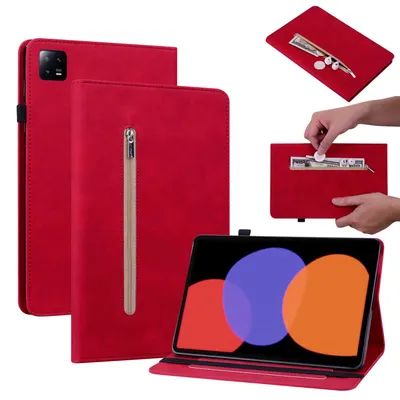 Immagine prodotto di Per Xiaomi Pad 6 / 6 Pro 11 rosso arte copertura in pelle Tablet Case Zipper