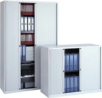 Produktbild von BISLEY Rollladenschrank EuroTambour Maße: 120 x 198 x 43 cm (B x H x T) Anzahl der Fachböden: 4 Fachböden