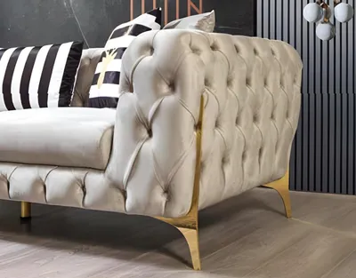 Immagine prodotto di Chesterfield beige chiaro 3 posti Divano di design per soggiorno