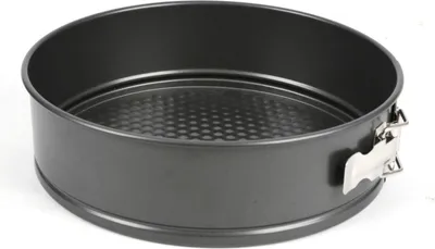 Produktbild von Flachboden Springform 24 cm aus 0,4 mm Kohlenstoffstahl – robuste Antihaft-Backform für Kuchen, Torten & Quiches, hitzebeständig, langlebig und ideal für gleichmäßige Backergebnisse