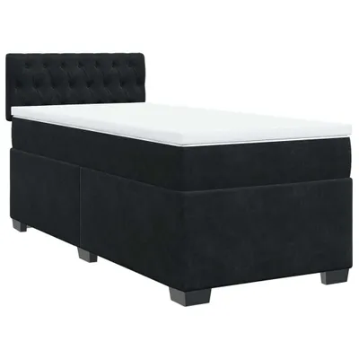 Produktbild von vidaXL Boxspringbett mit Matratze Schwarz 100x200 cm Samt