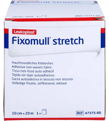 Produktbild von Fixomull Stretch 20 m x 10 cm hypoallergenes Klebevlies zur vollflächigen Verbandfixierung, 1 St. Pflaster