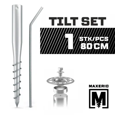 Produktbild von MAXERIO® 80 cm 1er TILT-Set Schraubfundamente Ø 60 x 2; M12