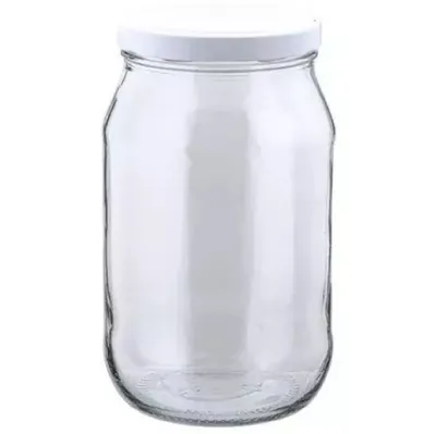 Produktbild von MIKONI Gurkenglas 1,7 L | 1 STÜCK | Weiß Deckel | Einweckgläser, Einmachgläser, Vorratsgläser, 1700ml, Einmachglas, Sturzgläser, Gurkengläser