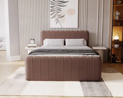 Produktbild von Kaiser Möbel Kontinentalbett OSLO mit Bettkasten, Bequem und Modern, Stoff Komodo Braun 180x200 cm