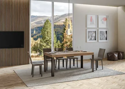 Immagine prodotto di ITAMOBY - Tavolo allungabile 160/244x80 cm Linea quercia natura gambe antracite