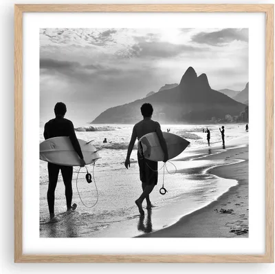 Produktbild von Gerahmtes Poster - Rahmen in heller Eiche - Meer Welle Surfen - 50x50 cm - Wand Bild - Wanddeko - Wandbilder - Wandposter - Bilderrahmen - Bilder - Kunstdruck - Wandbild - P2NAC50x50-3745