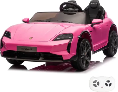 Produktbild von Porsche Taycan Turbo S Kinder Elektroauto 24V (2-Sitzer, 2–6 Jahre) – Offiziell Lizenziert, mit Fernbedienung, EVA-Reifen & LED – Rosa