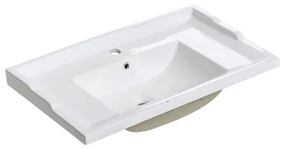Obrázok produktu pre Keramické umývadlo na nábytok 81 x 46 cm, biele lesklé, obdĺžnikové