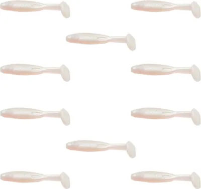 Produktbild von 10 Mini Gummifische Kunstköder Jig Drop Shot Köder Forelle , Länge:5cm, Farbe:Weiß