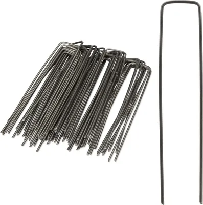 Produktbild von Famanu Grundhaken Set 50 Stück - 15 cm lang - Ø 2 mm - Stahl - spitze Enden - silber