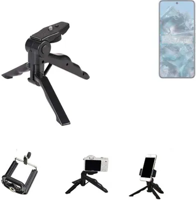 Produktbild von K-S-Trade Stativ Tisch-Ständer Dreibein Handy-Stativ Ständer kompatibel mit Google Pixel 8 Pro Mini-Stativ Smartphone Tripod Handy-Stativ aus