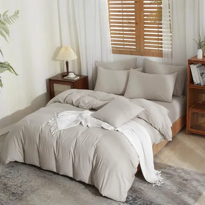 Immagine prodotto di Set lenzuola - Lino misto - Copripiumino 200 x 220 cm - 2 federe 80 x 80 cm - Set di 3 pezzi