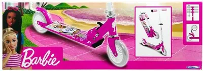 Obrázek produktu pro Mattel Barbie Dětská dvoukolová koloběžka se skládací nožní brzdou růžová