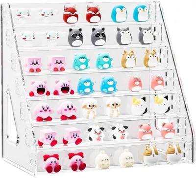 Productafbeelding van 7-laags acryl displaystandaard organizer met hekken, parfum stand organisator, duidelijke display plank voor thuis, kantoor