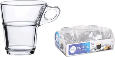 Produktbild von Duralex Set Mit 6 Transparenten Stapelbaren Kaffeetassen Caprice 90ml Durchsichtig Durchsichtig One Size