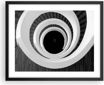 Produktbild von Gerahmtes Poster - Schwarzer Rahmen - Stück Modern Treppe - 50x40 cm - Wand Bild - Wanddeko - Wandbilder - Kunstposter - Wandposter - Bilderrahmen - Bilder - Kunstdruck - Wandbild - P2BAA50x40-4132