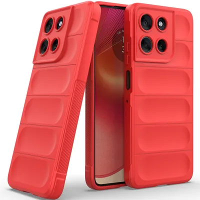 Produktbild von Handyhülle für Motorola Moto G56 Weich TPU Silikon Stossfest Anti-rutsch Hülle Rot